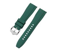 Rimmean Correa de Reloj 20 mm o 22, Suave, Impermeable, for Buceo, Color marrón Azul, con Hebilla metálica cónica(Dark Green,20mm)