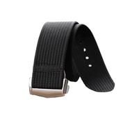Rimmean Correa de Reloj Acanalada con Cierre desplegable 20 mm y 22 for Hombre, Correa Deportiva Hebilla Plegable(Black,20mm)