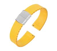 Rimmean Correa de Reloj Caucho fluorado CTS, 20/22 mm, Hebilla Plegable, Ajustable, for muñeca, 1 Unidad(Yellow,20mmWith Buckle)