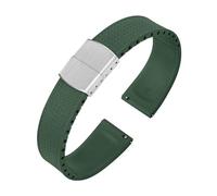 Rimmean Correa de Reloj Caucho fluorado CTS, 20/22 mm, Hebilla Plegable, Ajustable, for muñeca, 1 Unidad(Green,20mmWith Buckle)