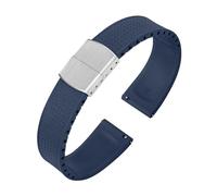 Rimmean Correa de Reloj Caucho fluorado CTS, 20/22 mm, Hebilla Plegable, Ajustable, for muñeca, 1 Unidad(Dark Blue,20mmWith Buckle)
