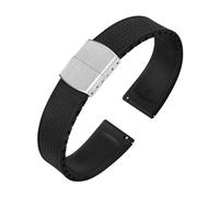 Rimmean Correa de Reloj Caucho fluorado CTS, 20/22 mm, Hebilla Plegable, Ajustable, for muñeca, 1 Unidad(Black,22mmWith Buckle)