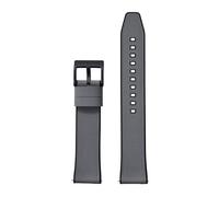 Rimmean Correa de Reloj con Textura FKM 20 mm y Correas híbridas duraderas for Hombre Mujer(Black Grey 2)