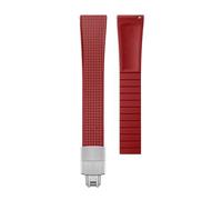 Rimmean Correa de Reloj CTS Caucho fluorado 18 mm, 19, 20, 21 y 22 con Hebilla Plegable liberación(Red-New,22mm)