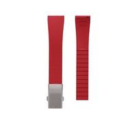 Rimmean Correa de Reloj CTS Caucho fluorado 18 mm, 19 y 20 con Hebilla Acero Inoxidable Correas FKM(Red with Buckle,19mm)