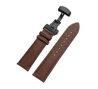 Rimmean Correa de Reloj Cuero Genuino con Estampado Lagarto for Hombre y Mujer, Repuesto Pulsera, 14, 15, 16, 18, 19, 20, 21 22 mm, Accesorios(Brown-Black Buckle,19mm)