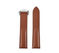 Rimmean Correa de Reloj Cuero Superficie Lisa Grado 1 Pieza, Compatible con Correa liberación Universal Extremo Plano 19 mm, 20, 21 y 22(Brown,19mmBlack Buckle)