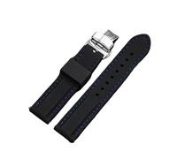 Rimmean Correa de Reloj Deportiva Acero Inoxidable con Hebilla Mariposa, 18 mm, 20, 22 y 24(Black-Blue,20mm)