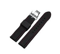 Rimmean Correa de Reloj Deportiva Acero Inoxidable con Hebilla Mariposa, 18 mm, 20, 22 y 24(Black-Red,20mm)