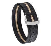 Rimmean Correa de Reloj Deportiva Tela balística for Hombre y Mujer, 20 mm 22, 1 Unidad(Black Gold,22mm)