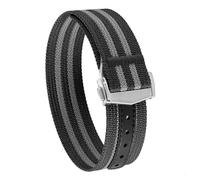 Rimmean Correa de Reloj Deportiva Tela balística for Hombre y Mujer, 20 mm 22, 1 Unidad(Black Gray,22mm)