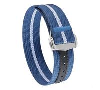 Rimmean Correa de Reloj Deportiva Tela balística for Hombre y Mujer, 20 mm 22, 1 Unidad(Blue White Blue,22mm)