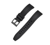 Rimmean Correa de Reloj FKM Vulcanizada Grado 1 Pieza, Correas liberación 22 mm y 23(Black Black,22mm)