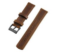 Rimmean Correa de Reloj Piel auténtica granulada 22 mm, Compatible con Hombres y Mujeres (1 Unidad)(Caramel 2)