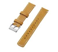 Rimmean Correa de Reloj Piel auténtica granulada 22 mm, Compatible con Hombres y Mujeres (1 Unidad)(Gingerbread White 1)