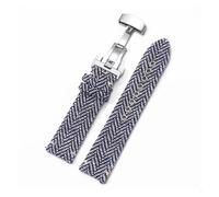Rimmean Correas de Reloj con Hebilla Plegable 18 mm, 20 y 22, Lona Tweed, liberación rápida, universales, Estilo Vintage(Blue White,18mm)