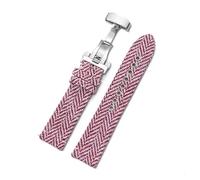 Rimmean Correas de Reloj con Hebilla Plegable 18 mm, 20 y 22, Lona Tweed, liberación rápida, universales, Estilo Vintage(Red White,18mm)