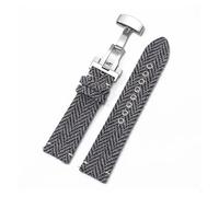 Rimmean Correas de Reloj con Hebilla Plegable 18 mm, 20 y 22, Lona Tweed, liberación rápida, universales, Estilo Vintage(Black Grey,18mm)