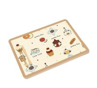 Rimmean Estera De Secado con Patrón Ilustración Dibujos Animados, Almohadilla Drenaje Antideslizante Resistente Al Calor, Estampado Gato Y Perro, Encimera Cocina, 1 Ud(2,40x60cm-mud)