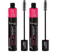 Rimmel Glam Eyes Día 2 Noche Mascara - 001 Negro/Negro (Paquete de 2)