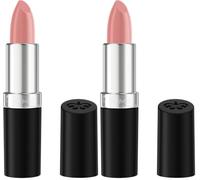 Rimmel Lipstick Oil Lasting Finish Satin Barra de Labios (Paquete de 2)