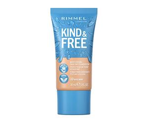 Rimmel Loción Kind & Free Base de Maquillaje, Tono 10 Rose Ivory, 30 ml