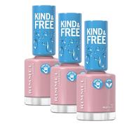 Rimmel London | Kind & Free Laca de Uñas, Tono 154 Milky Bare, 8 ml (Paquete de 3)