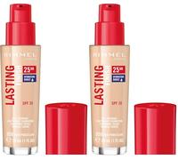 Rimmel London Lasting Finish Foundation 25H, Base de Maquillaje Tono 50-30 ml (Paquete de 2)