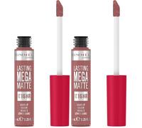 Rimmel London, Lasting Mega Matte, Labial fijo, 110, Blush, 7.4 ml (Paquete de 2)