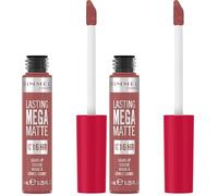 Rimmel London, Lasting Mega Matte, Labial fijo, 200, Pink Blink, 7.4 ml (Paquete de 2)