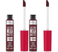 Rimmel London, Lasting Mega Matte, Labial fijo, 810, Plum This Show, 7.4 ml (Paquete de 2)