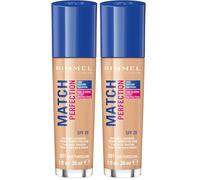 Rimmel London Match Perfection Base de maquillaje 001 Fair Porcelain 30 ml (Paquete de 2)