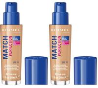 Rimmel London Match Perfection Base de maquillaje 82 Fair Beige 30 ml (Paquete de 2)