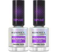 Rimmel London, Nail Care, Holographic Top Coat, Tratamiento de uñas, 12 ml (Paquete de 2)