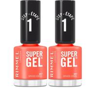 Rimmel London, Super Gel, Esmalte de uñas, 047 Spiced Coral, 12 ml (Paquete de 2)