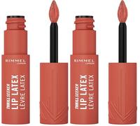 Rimmel London | Thrill Seeker Lip Latex | Labial Líquido | Tono So Peachy 200 | 6ml (Paquete de 2)