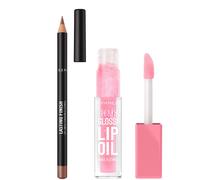 Rimmel Oh My Gloss! Lip Oil & Lasting Finish Lip Bundle (Various Shades) - 001 Pink Flush
