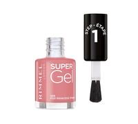Rimmel Super Gel Esmalte de Uñas 035 Pop Princess Pink | Manicura brillante efecto gel, sin capa base ni lámpara UV, color intenso, brillo 3D, hasta 14 días de duración, pincel ancho