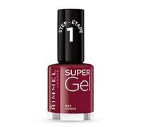 Rimmel Super Gel Esmalte de Uñas 043 Venus | Manicura brillante efecto gel, sin capa base ni lámpara UV, color intenso, brillo 3D, hasta 14 días de duración, pincel ancho