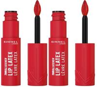 Rimmel Thrill Seeker Lip Latex Labial Líquido Rimmel Red 400 6ml (Paquete de 2)