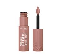 Rimmel Thrill Seeker Lip Latex Pintalabios Líquido | Fórmula vegana ligera con aloe vera, ácido hialurónico y vitamina E, color suave y natural, hidratación y brillo duraderos.