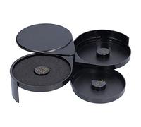 Rimmer de vidrio, bandeja de almacenamiento plegable de ABS de 3 niveles, azúcar, sal, jugo de lima, etiquetas, Rimmer, herramienta de camarero, soporte para hacer bebidas, para