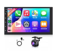 Rimoody 2G+64G Android 15 Radio de Coche 2 DIN, Carplay Android Auto Inalámbrico, 7 Pulgadas Pantalla con FM/RDS Radio EQ WiFi GPS Mirror Link Bluetooth Control del Volante Cámara Trasera