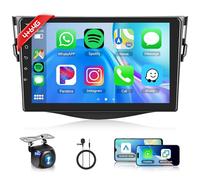 Rimoody 4+64G Wireless Carplay Radio de Coche para Toyota RAV4 2007-2012 9 Pulgadas HD Android 13 Radio con Android Auto Navegación GPS Mirror Link Bluetooth WiFi/FM/RDS/EQ/SWC/USB Cámara Trasera