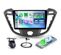 Rimoody 4G+128G Radio de Coche para Ford Transit Custom Tourneo 2013-2018 9" Pantalla IN-Cell Android Radio con CarPlay Inalámbrico Android Auto WiFi/FM/RDS/EQ GPS Mirror Link Bluetooth Cámara Trasera