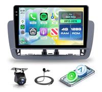 Rimoody 4G+128G Radio de Coche para Seat Ibiza 2012-2015 Carplay Wireless, 9 Pulgadas IN-Cell Android 15 Radio con Android Auto FM/RDS/EQ Navegación GPS Mirror Link Bluetooth WiFi Cámara Trasera