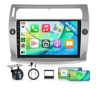 Rimoody 4G+64G Android Radio Coche para Citroen C4 2004-2009 C-Quatre 2008-2011 9'' Pantalla con Carplay Android Auto Inalámbrico Navegación GPS Mirror Link Bluetooth WiFi/FM/RDS/EQ/SWC Cámara Trasera
