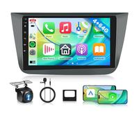 Rimoody 4G+64G Android Radio Coche para Seat Altea 2004-2015/Toledo 2004-2009 9'' Pantalla con Carplay Android Auto Inalámbrico Navegación GPS Mirror Link Bluetooth WiFi/FM/RDS/EQ/SWC Cámara Trasera