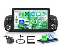Rimoody 4G+64G Android Radio de Coche para FIAT Panda 2013-2020 con Inalámbrico Carplay Android Auto, 7 Pulgadas Touchscreen Radio GPS Navi WiFi Mirror Link Bluetooth FM/RDS/32 EQ/SWC Cámara Trasera