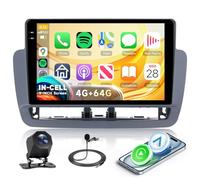 Rimoody 4G+64G Radio de Coche para Seat Ibiza 2012-2015 Carplay Wireless, 9 Pulgadas Pantalla IN-Cell Android Radio con Android Auto FM/RDS/EQ Navegación GPS WiFi Mirror Link Bluetooth Cámara Trasera
